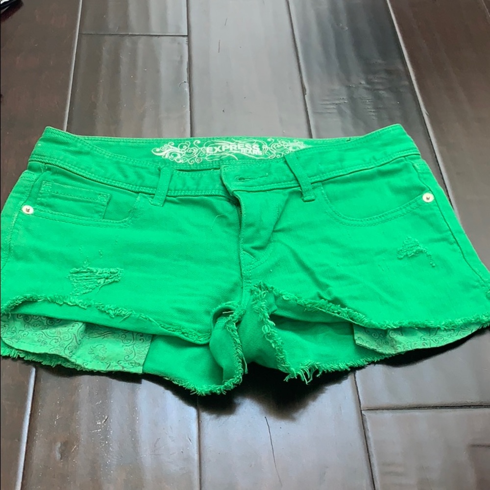 Express green shorts